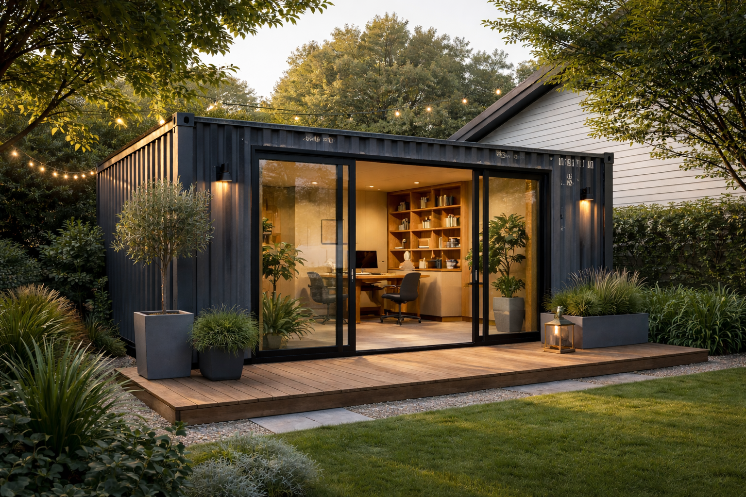 Container maritime recyclé, transformation en atelier, aménagement modulaire, construction rapide