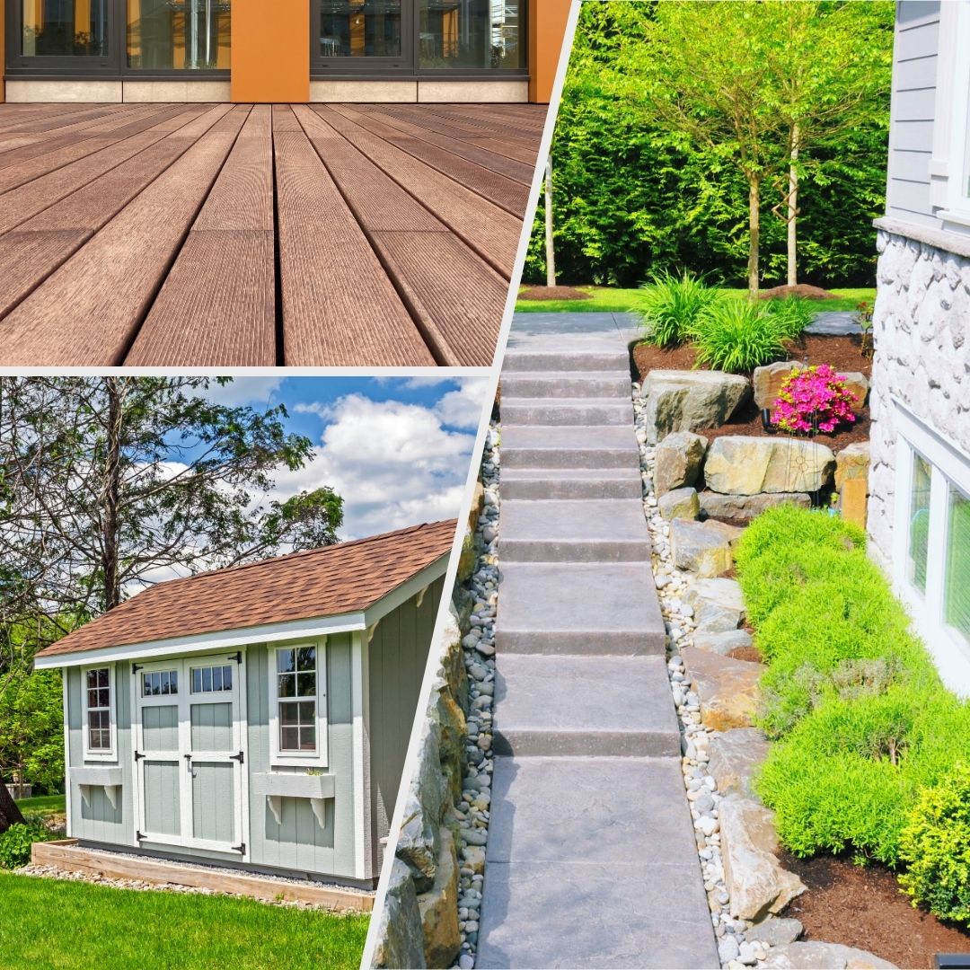 allées, abords, aménagements, terrasses en bois