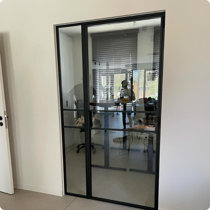 houten deur, akoestische deur, isolatie, ruit