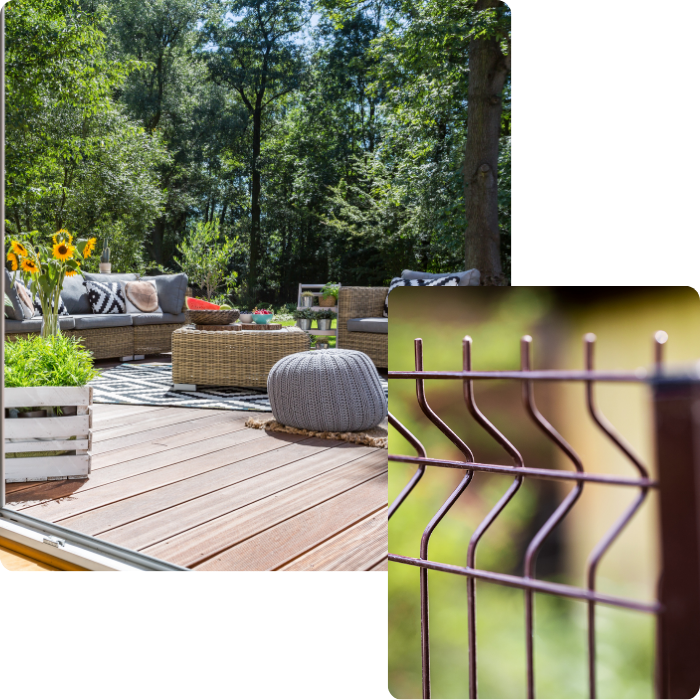 terrasse, clôtures, allées, abrords, terrasse en bois, menuiserie, aménagement extérieur