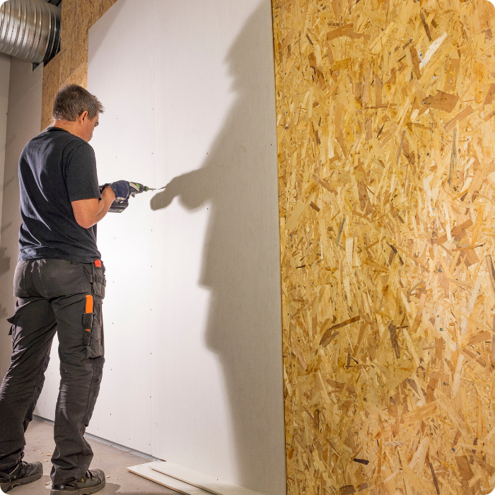 Cloisons, murs, plaques de plâtre, plâtrage, enduit, placo, carreaux de plâtre