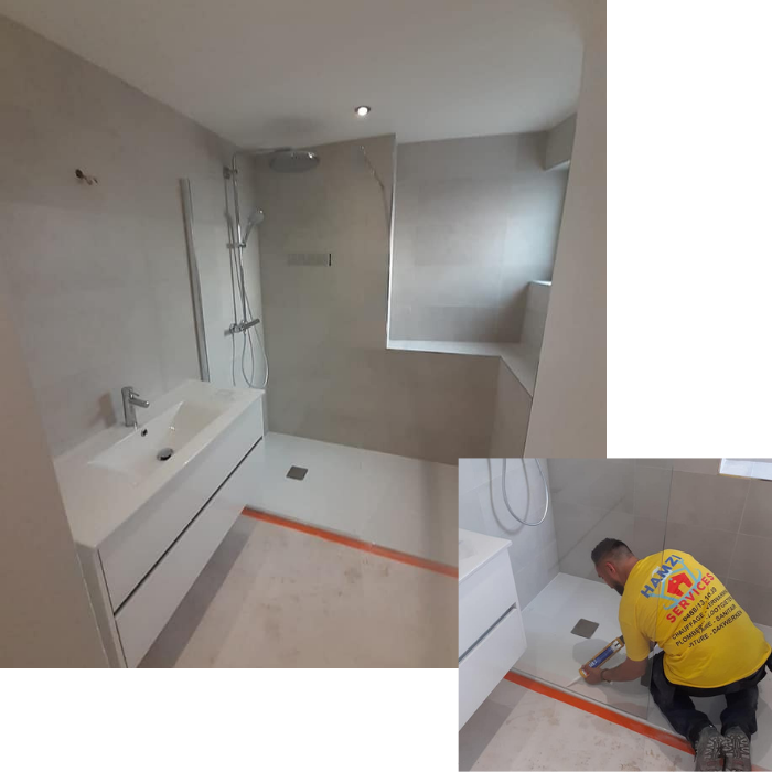 Renovatie, badkamer, sanitair, loodgieterij, badkuip, gootsteen, wastafel, toilet, kranen