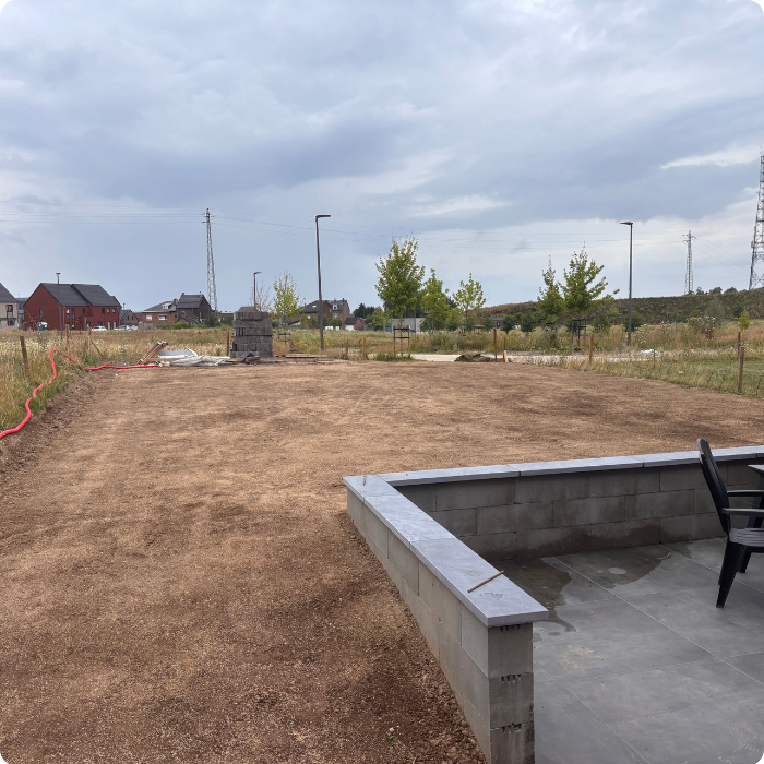 terrassement, terrain, nivellement, aménagement extérieur, pavage, allée