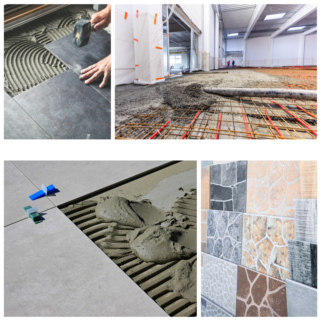 chape, parachèvement, carrelage intérieur