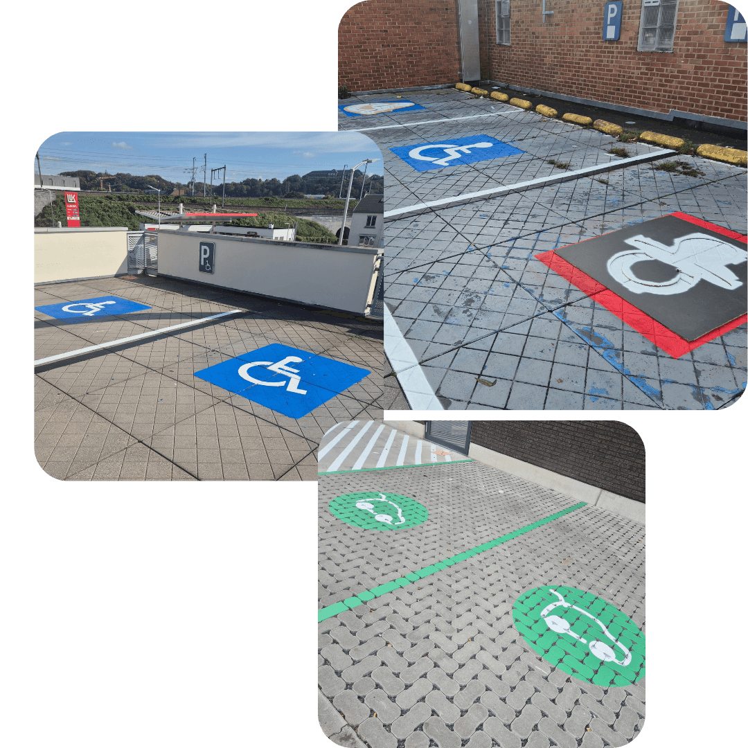 Marquage au sol, signalitique, traçage de parkings