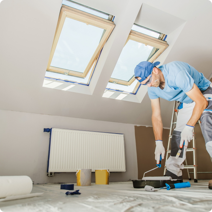 schilderwerken, muren, plafonds, schilder