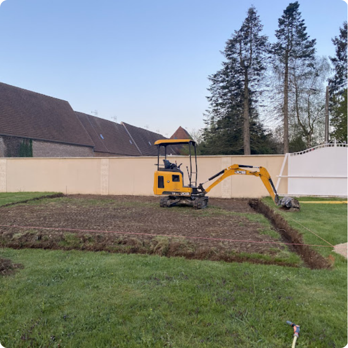 terrassement, travaux, aménagement extérieur, nivellement, terrain