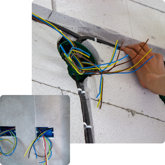 bouwproject, ruwbouwelektriciteit, elektricien, elektriciteit, nieuwe woning, inbouwdozen