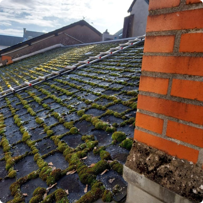 Nettoyer toiture, toiture propre, entretien, régulier, haute pression