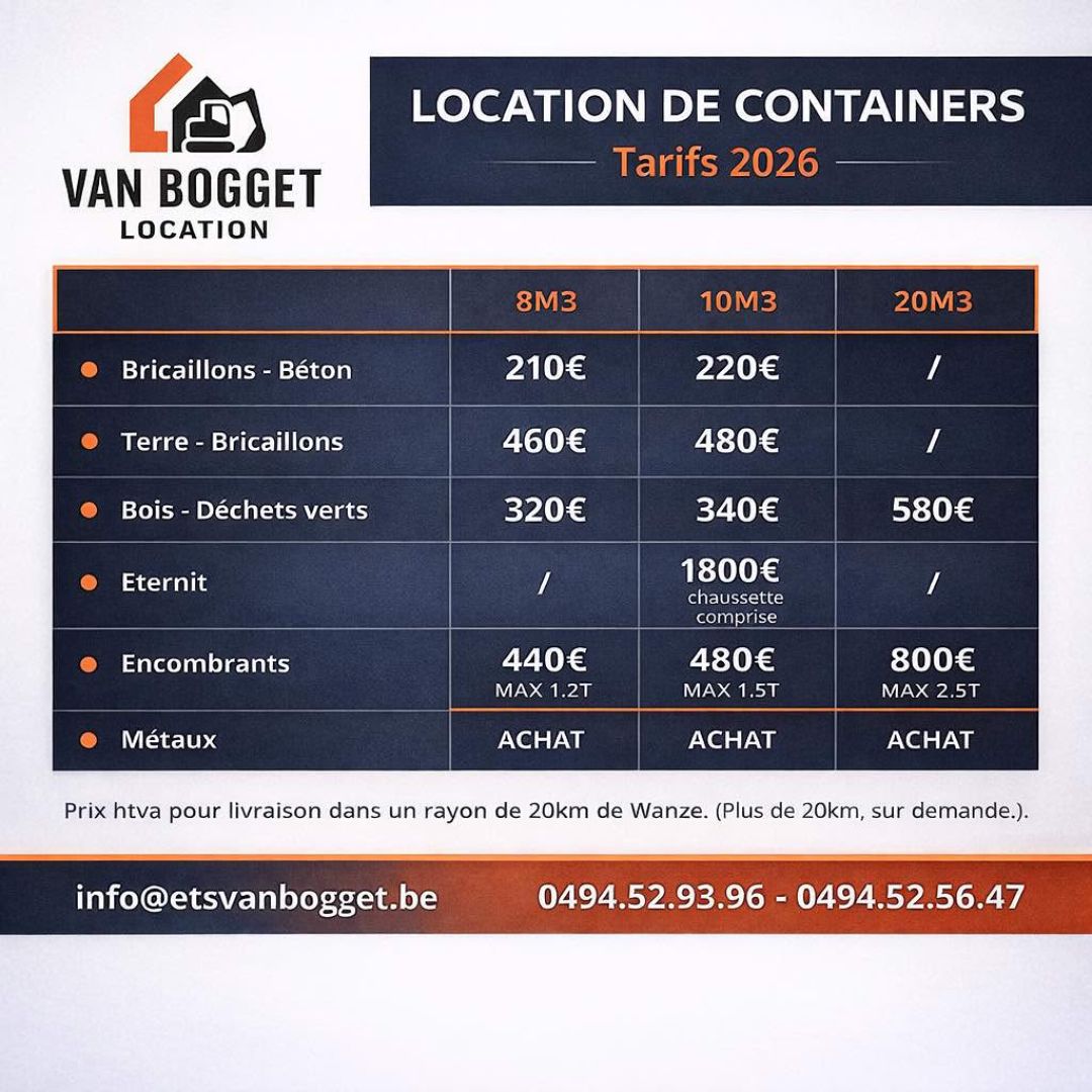 location container déchets, container chantier, benne déchets, particulier et professionnel