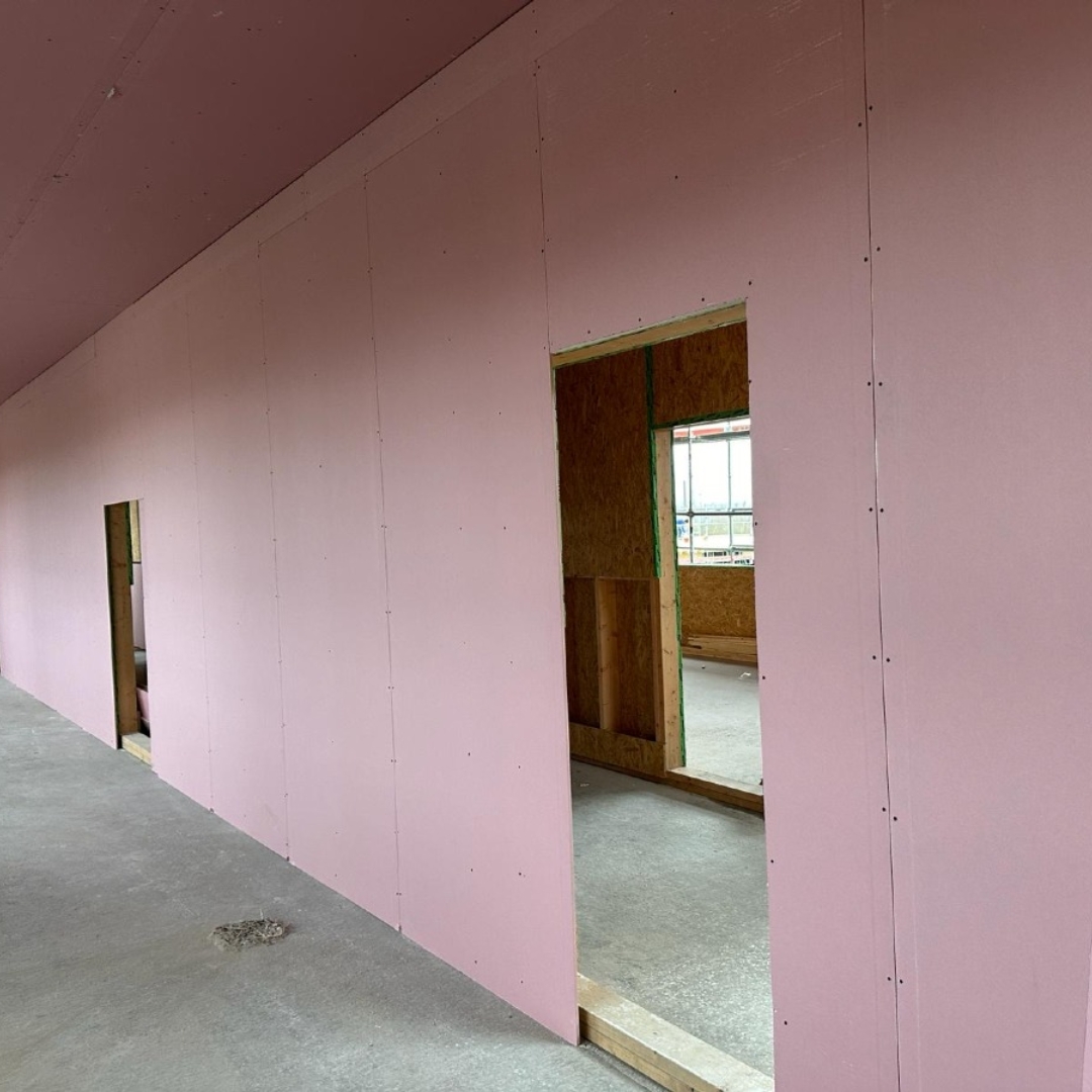 Cloison coupe-feu EI/REI - chantier réel Sousou Construct