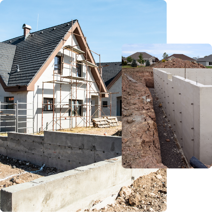 terrassement, fondations, étanchéité, sols, topographie