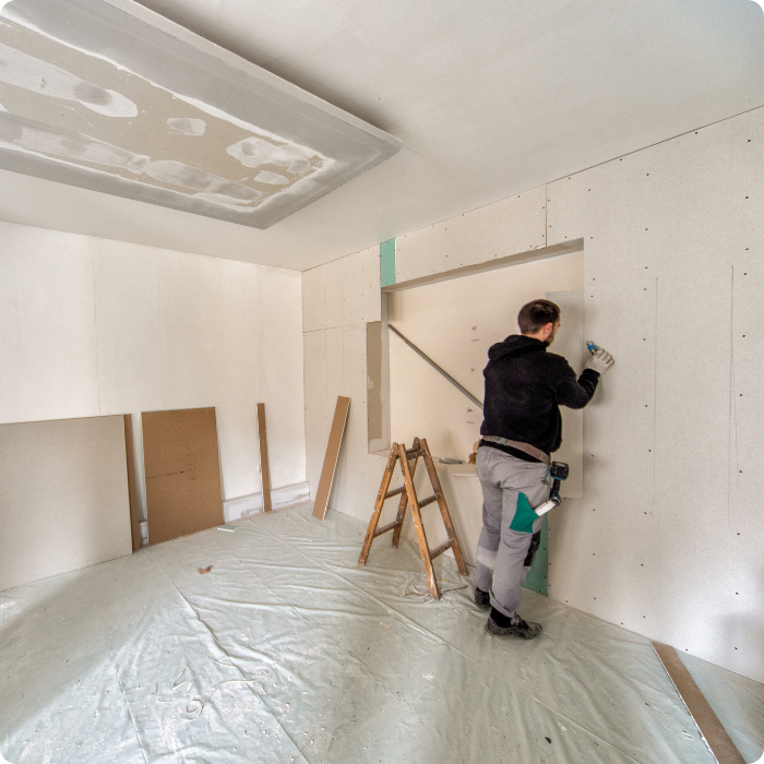 Plaquiste, enduit, plafonnage, plaque de plâtre, parachèvement, murs, plafonds, isolation