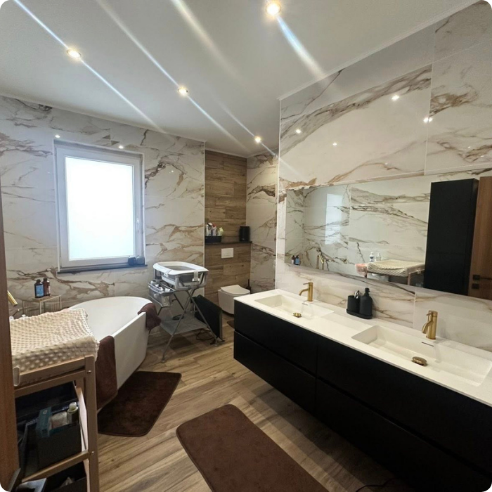 salle de bain, carrelage, sols, murs, peinture, fondations, maçon, couvreur, couverture, toit, Velux, châssis