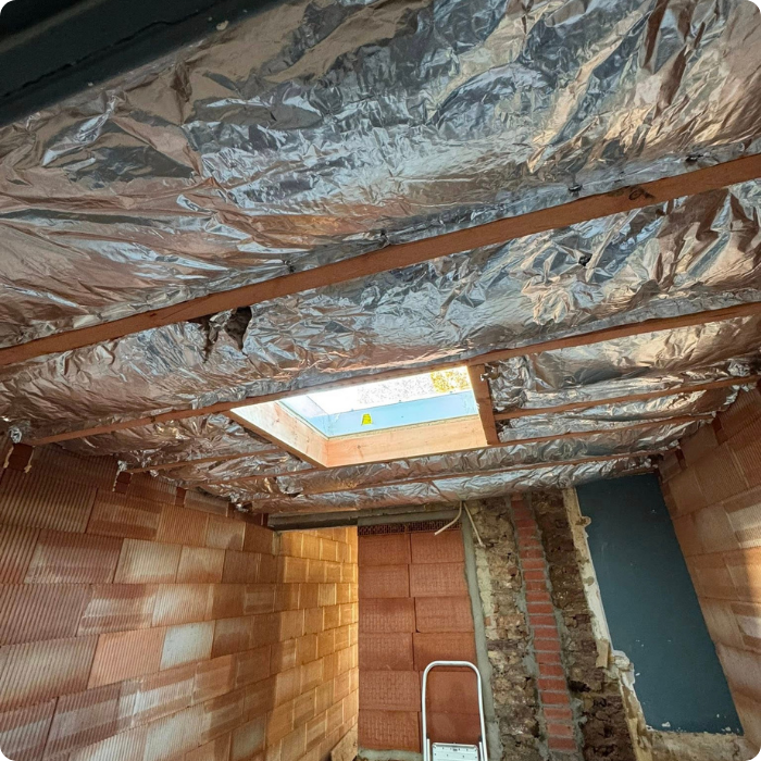 Isolation, nouvelle toiture, charpente, epdm, revêtement de toit