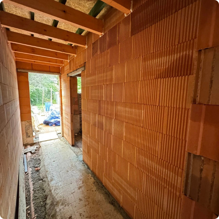 Bloc, briques, maison, habitation, annexe extension, agrandissement, transformation