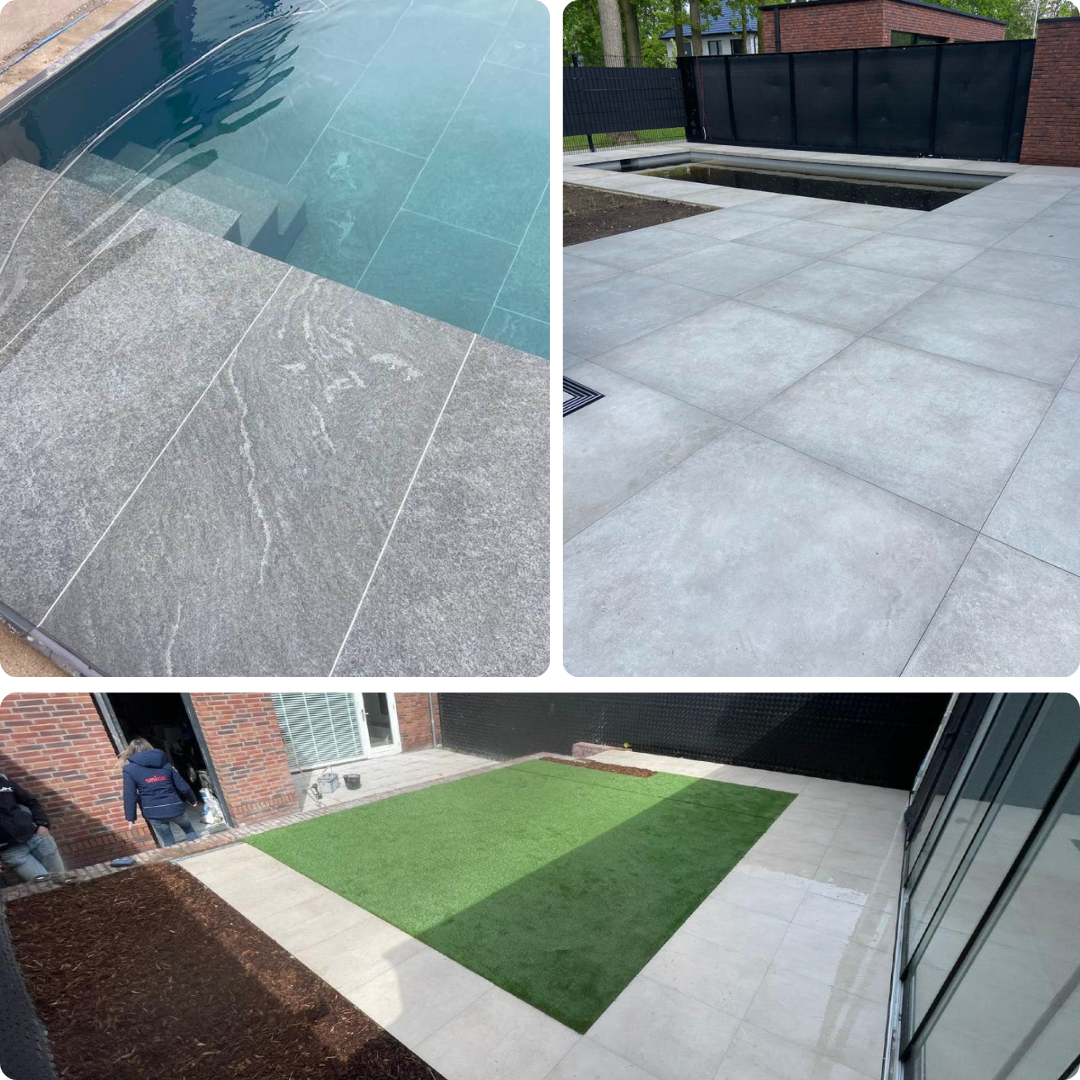 tegels, terras, terrastegels, buitentegels, zwembad, zwembadrand, randtegels, mozaïek, wellness, spa