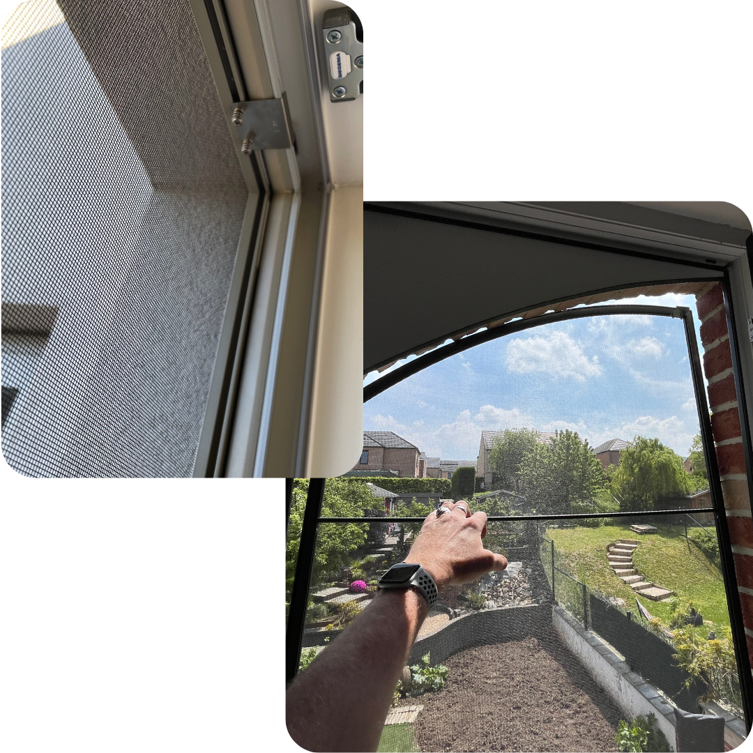 Montage de moustiquaire cadre fixe