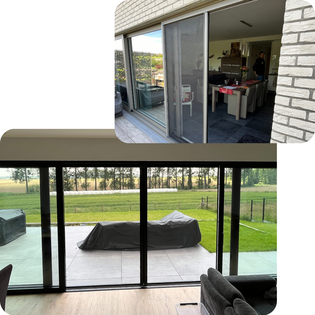 Montage de moustiquaire cadre fixe