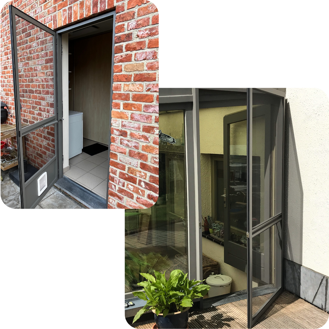 Montage de moustiquaire porte battante