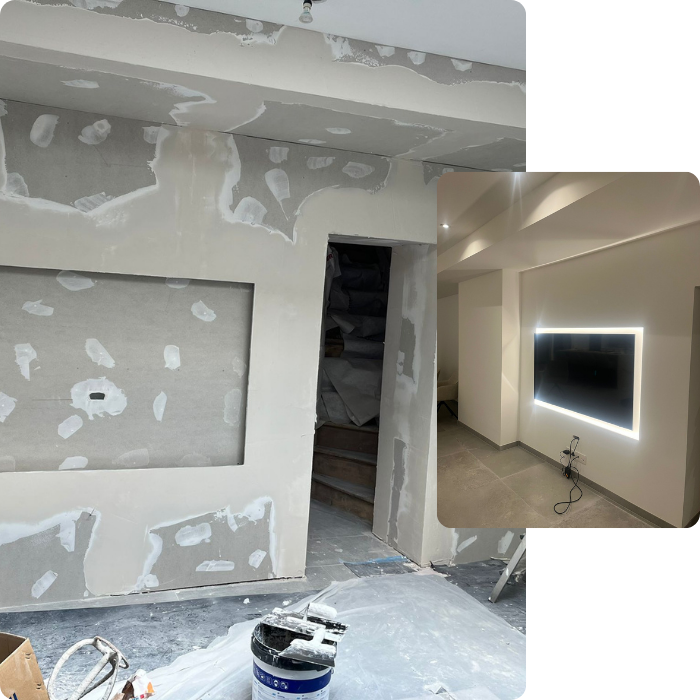 nouvel espaces, configuration, plâtrage, agencement intérieur