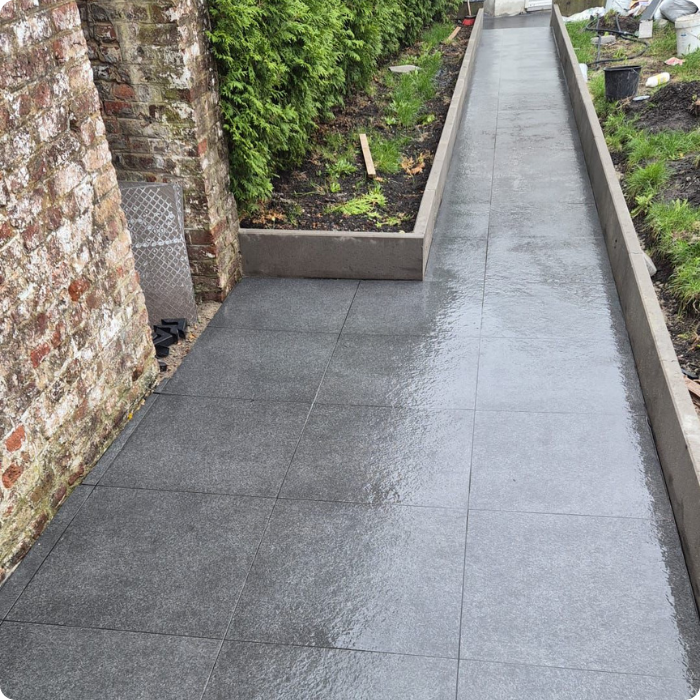 Carrelage, sols extérieurs, chapes extérieurs, dallage de sol en béton, base de construction