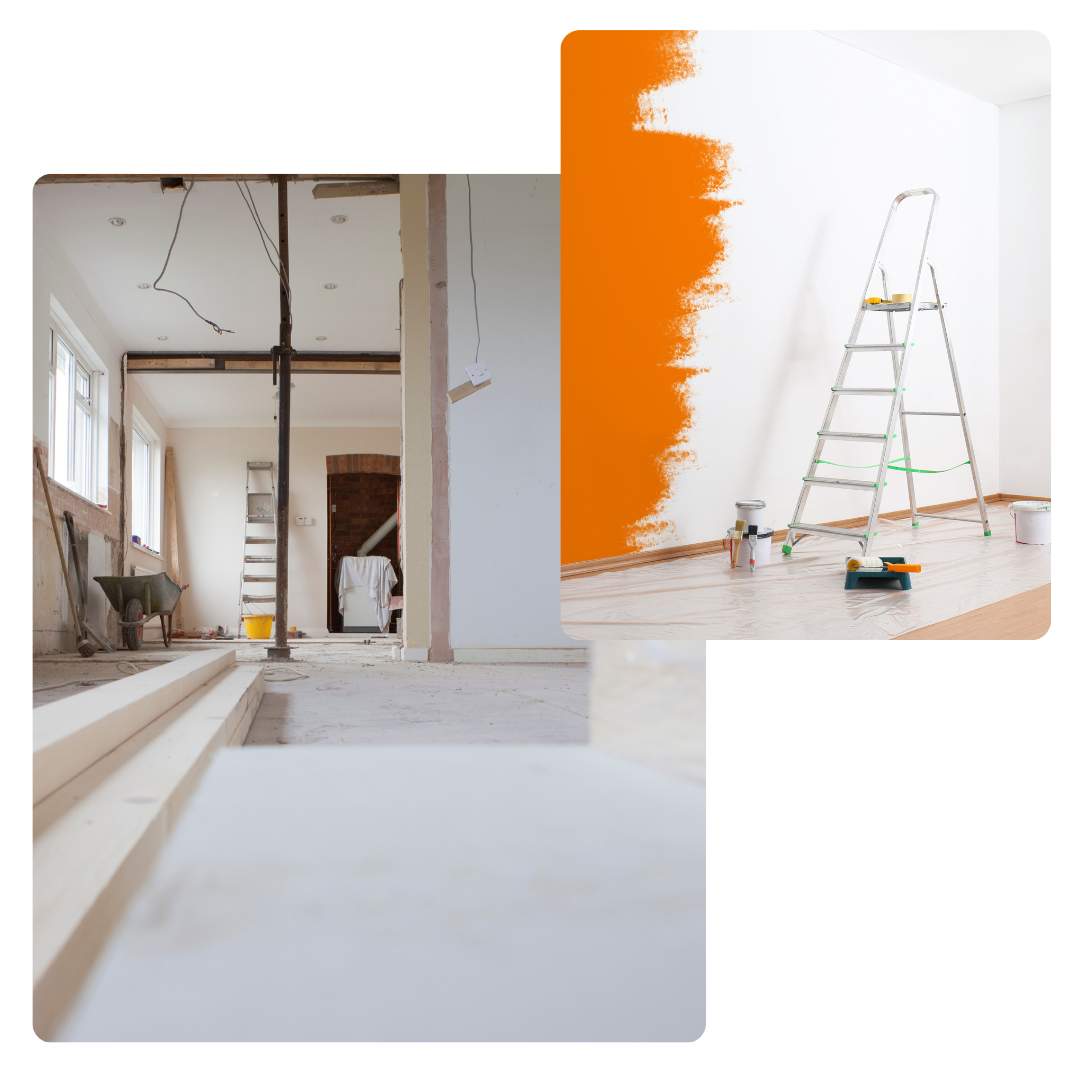 murs, plafonds, enduit, peinture, sols