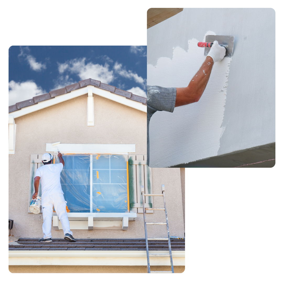 façade, peinture, enduis