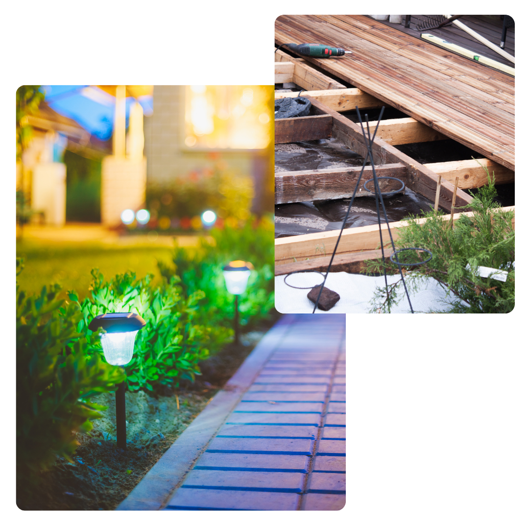 allée de jardin, nivellement de terrain