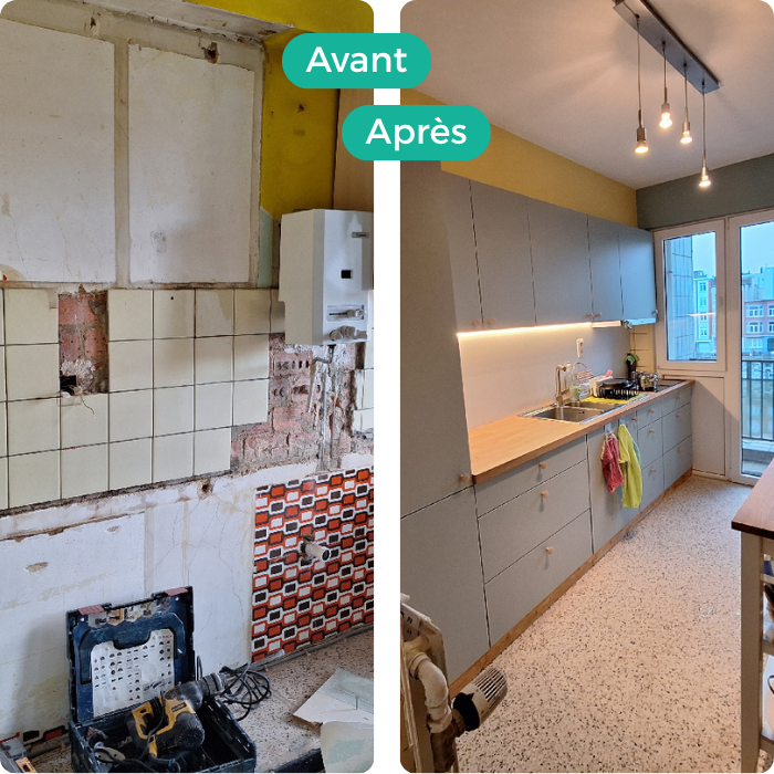 Cuisine, meuble, rénovation, travaux de rénovation, plan de travail, aménagement intérieur