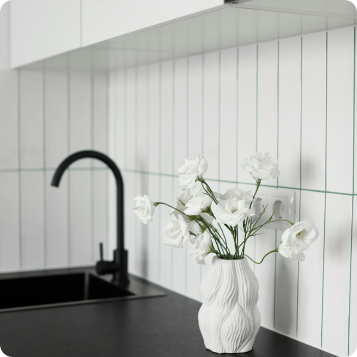 Crédence, nouvelle cuisine, rénovation cuisine, meubles, plans de travail