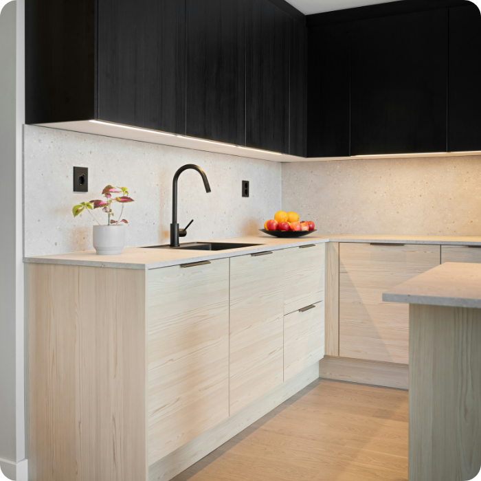 Cuisine, amnénagement intérieur, carrelage mural, mobilier, agencement intérieur