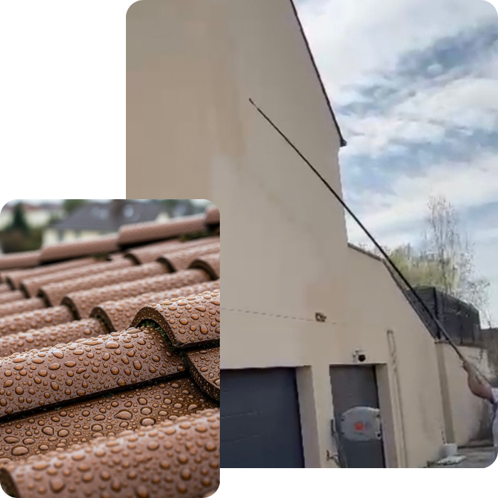 façade, nettoyage, pignon, murs extérieurs, maison, nettoyages, zingueries, zinc