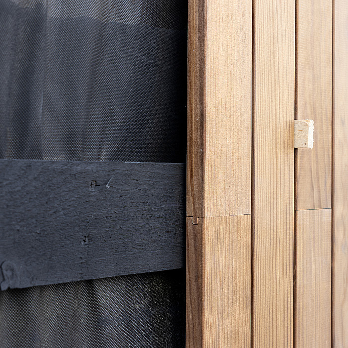 Bardage en bois, menuiserie extérieure, façade en bois, parement en bois, façade