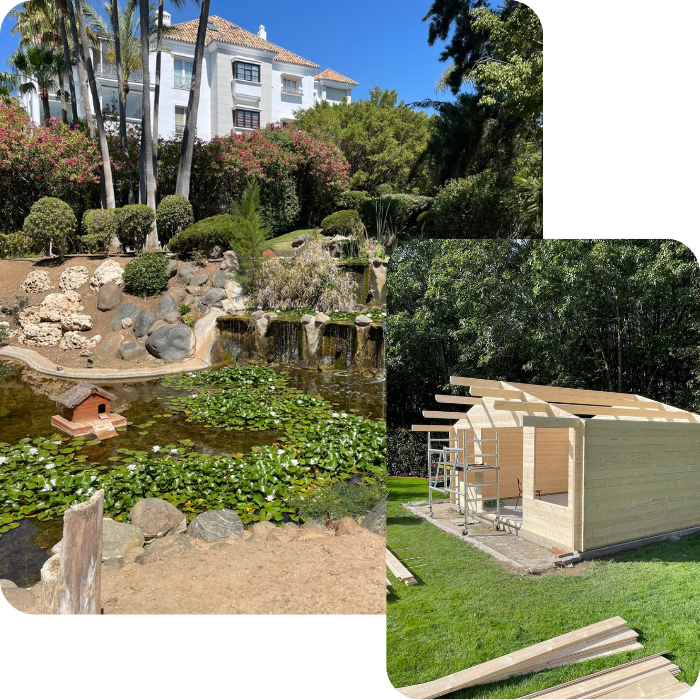 Plantations, plantes, entretien, haies, pelouse, gazon, rouleau, taille, élagage, abattage, branches