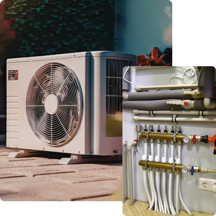 Chauffage, chauffagiste, pompe à chaleur, pac, hvac, chaudière, tuyaux, conduits, radiateurs, installation, chauffage sol