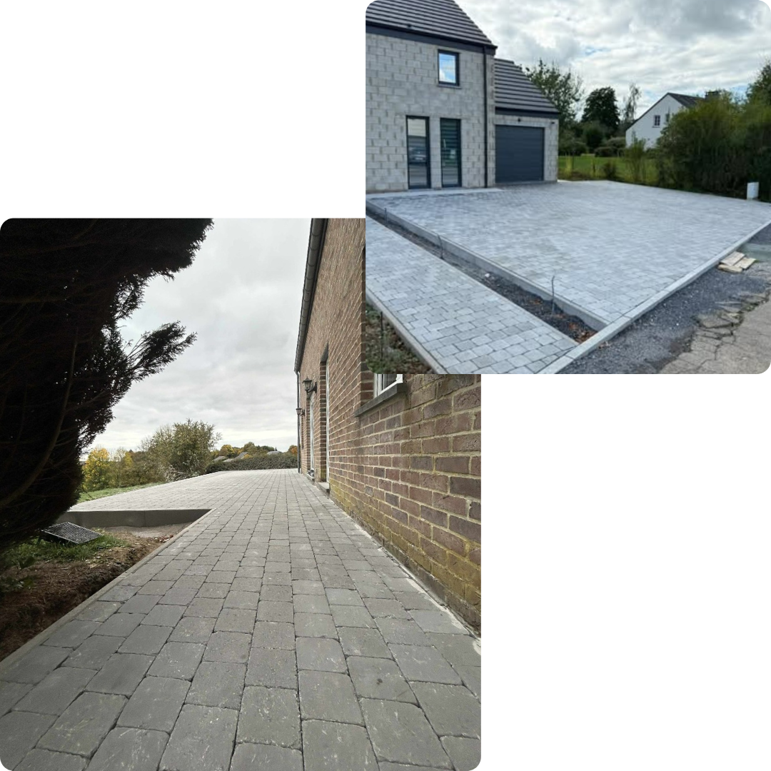 Rénovation, pavage, extérieur, carports