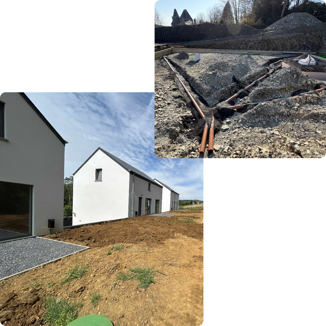 nivellement, béton, drainage