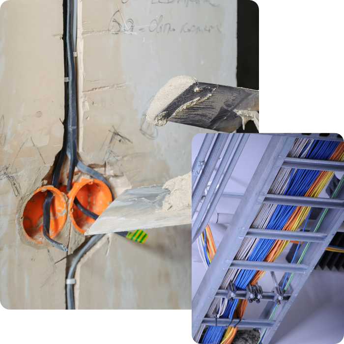 binnenverlichting, elektriciteit, buitenverlichting, brandalarm, renovatie, algemene elektriciteitswerken