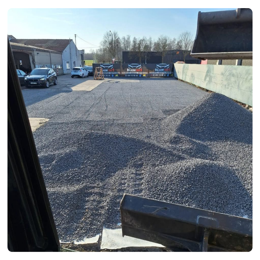 parking privé, préparation des sols