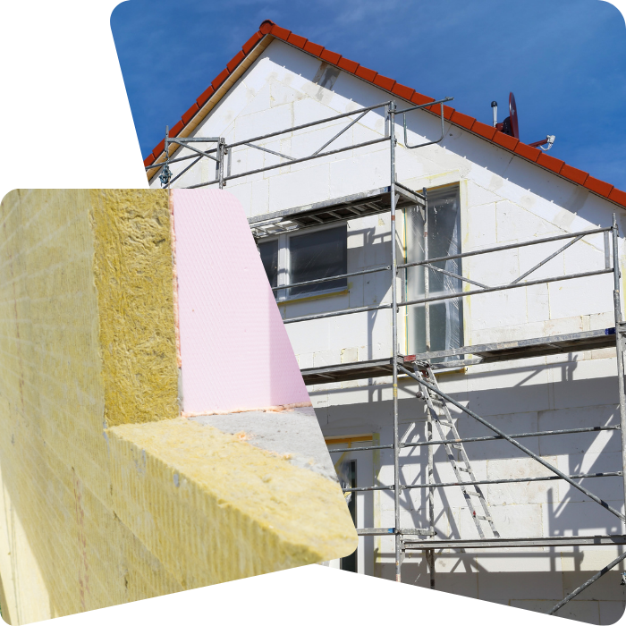 Panneaux isolants, amélioration thermique, enveloppe, murs, façade, crépi