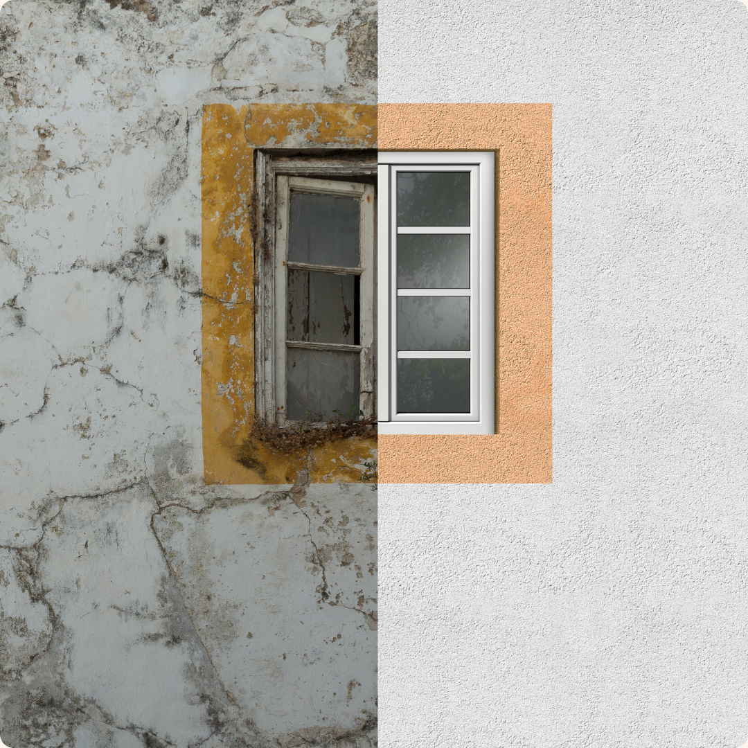 sablage, façade, sols