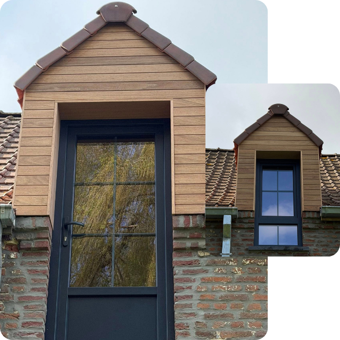 bardage composite, bardage bois, façade bois, protection, habillage façade, menuiserie
