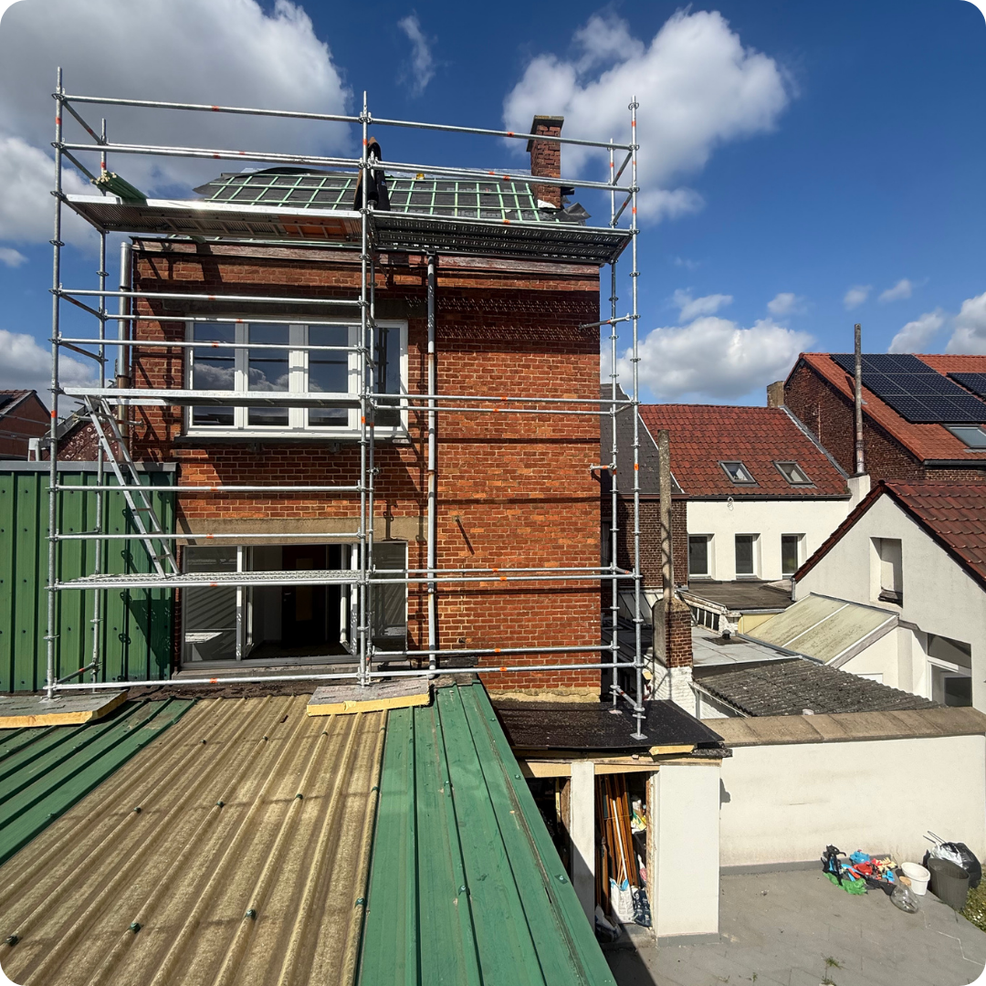 rénovation façade, isolation extérieure, crépi, nettoyage façade, façade maison à Dilbeek