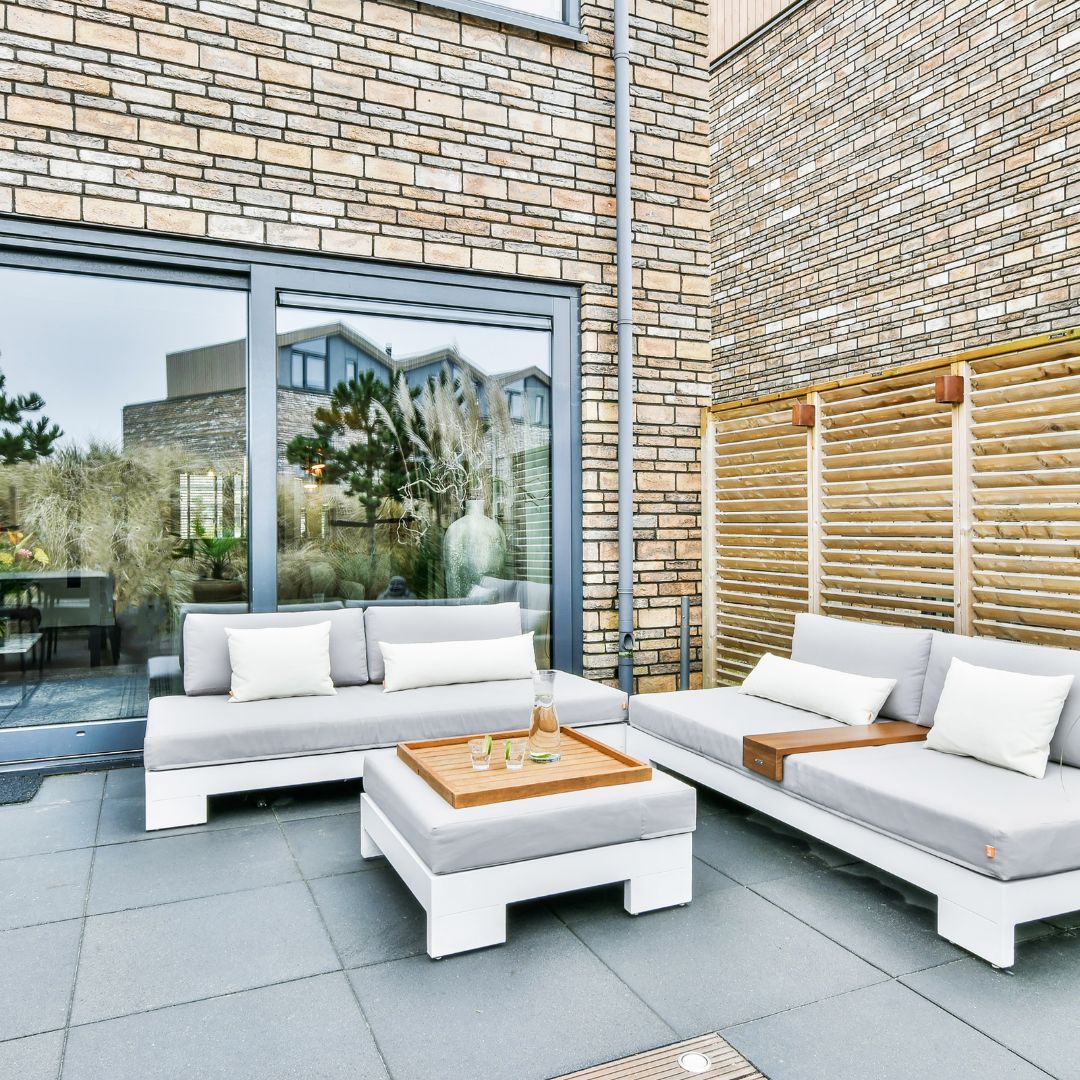 terrasse, aménagement extérieur, pavage, dallage, béton, jardin, rénovation extérieure à Dilbeek