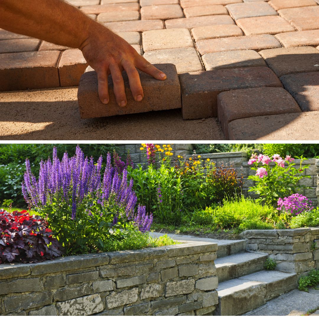 pavage extérieur, dallage terrasse, terrassement, finitions extérieures, aménagement jardin