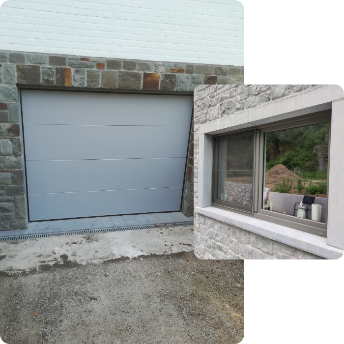 Portes de garage, portes d'entrée, porte, pvc, alum, bois, menuiserie extérieure