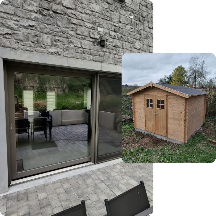 Aménagement extérieur, abris, jardin, terrasse, menuiserie extérieure, pergola, véranda