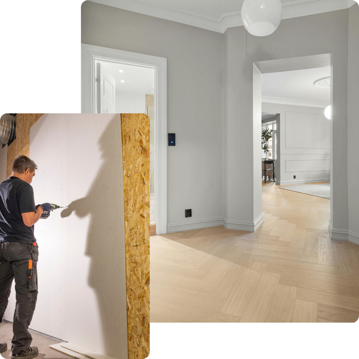 Finitions intérieures, revêtements de sols, carrelage, travaux de rénovation