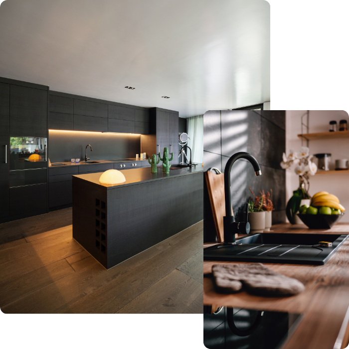 Cuisine, évier, aménagement, meuble, montage, rénovation, travaux